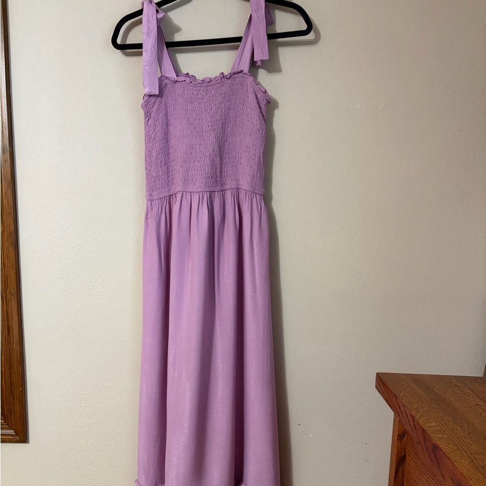 Lilac Pink Tone Boho Maxi‎ Dress Sz L Spring Summer Zesica Women's - Picture 2 of 10